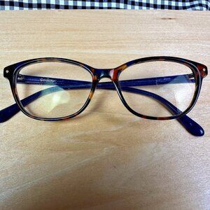 Lilly Pulitzer Brynn Tortoise & Blue Acrylic Oval Cat-Eye Eyeglasses